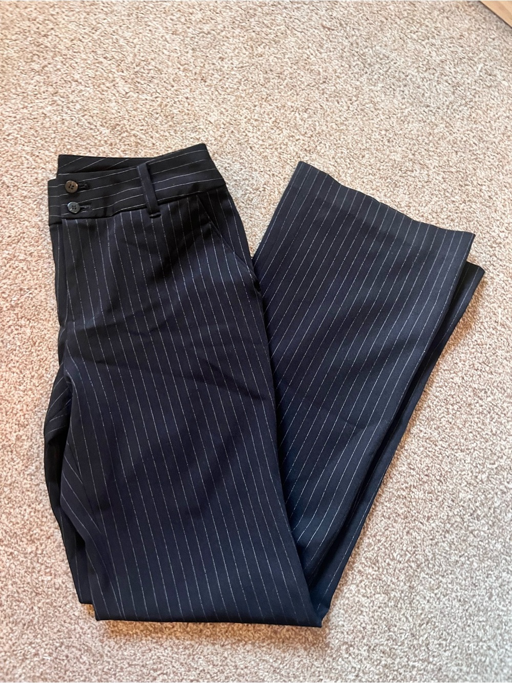 Classic Black Pinstripe Dress Pants